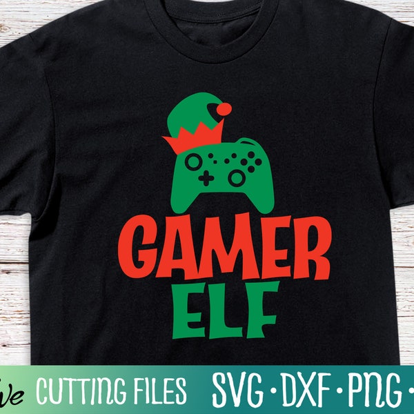 Gamer Elf Svg, Funny Holiday Svg, Boy Gift Svg, Gamer Present Svg, Video Gamer Svg, Cameo Cricut, Cut File, Silhouette, Cricut