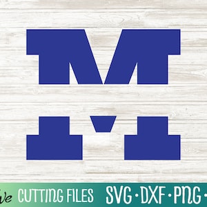 Split Sport Letter M Svg, Varsity Split Sport Letter Svg, High School College M Logo Svg, Cut File, Silhouette Svg, Cricut Designs