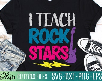 I Teach Rockstars Svg, Music Teacher Svg, Musician, Classroom Svg, Music Teacher Gift Svg, Cut File, Silhouette Svg, Cricut Designs