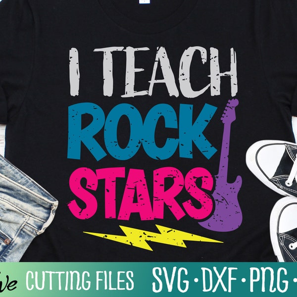 I Teach Rockstars Svg, Music Teacher Svg, Musician, Classroom Svg, Music Teacher Gift Svg, Cut File, Silhouette Svg, Cricut Designs