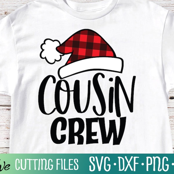 Cousin Crew Svg, Christmas Svg, Buffalo Plaid Hat Svg, Funny Holiday Svg, Gift Svg, Cameo Cricut, Cut File, Silhouette Svg, Cricut Svg
