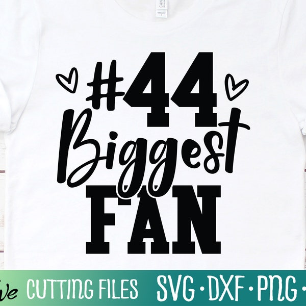 Number 44 Football Biggest Fan SVG, Football Mom SVG, Football Grandma SVG, Football Gift Svg Files for Cricut, Cut File