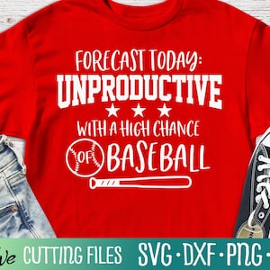 Pronóstico hoy improductivo con posibilidad de béisbol, Funny Sarcastic Svg, Baseball Mom Dad Svg, Cut File, Silhouette Svg, Cricut Designs