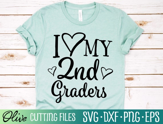 Teacher Valentines Svg I Love My 2nd Graders Svg Second Etsy