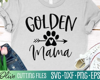 ゴールデン レトリバー ママ SVG、ママ SVG、ママライフ SVG、母の日 SVG、犬のママ、カット ファイル、シルエット SVG、クリカット デザイン