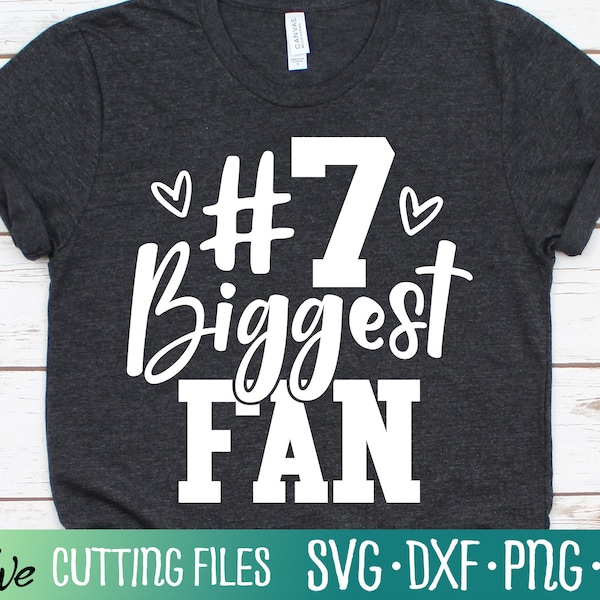 Number 7 Football Biggest Fan SVG, Football Mom SVG, Football Grandma SVG, Football Gift Svg Files for Cricut, Cut File