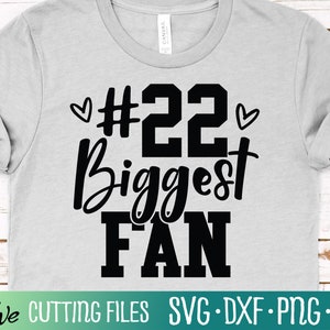 Jersey Number 22 Football Biggest Fan SVG, Football Mom SVG, Football Grandma SVG, Football Gift Svg Files for Cricut, Cut File