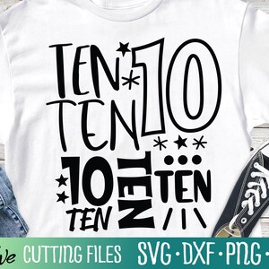 10. Geburtstag SVG, Party Collage, Geburtstag Junge, Geburtstag Mädchen, 10 Jahre alt Geburtstag, geschnitten Datei, Silhouette svg, Cricut Designs