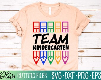 Team Kindergarten SVG, Teacher Classroom Cut File (Digital Download)
