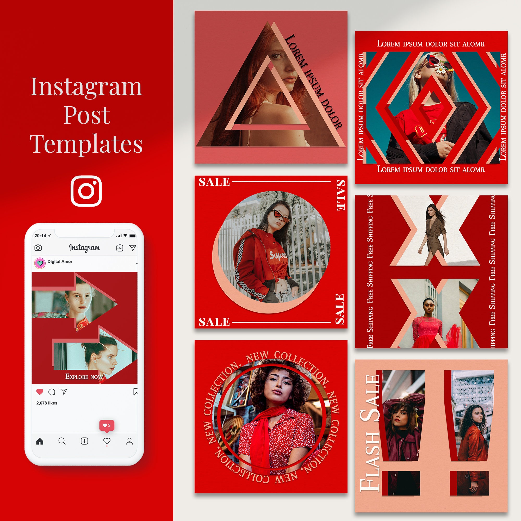 Instagram Post Template Social Media Templates Photoshop - Etsy