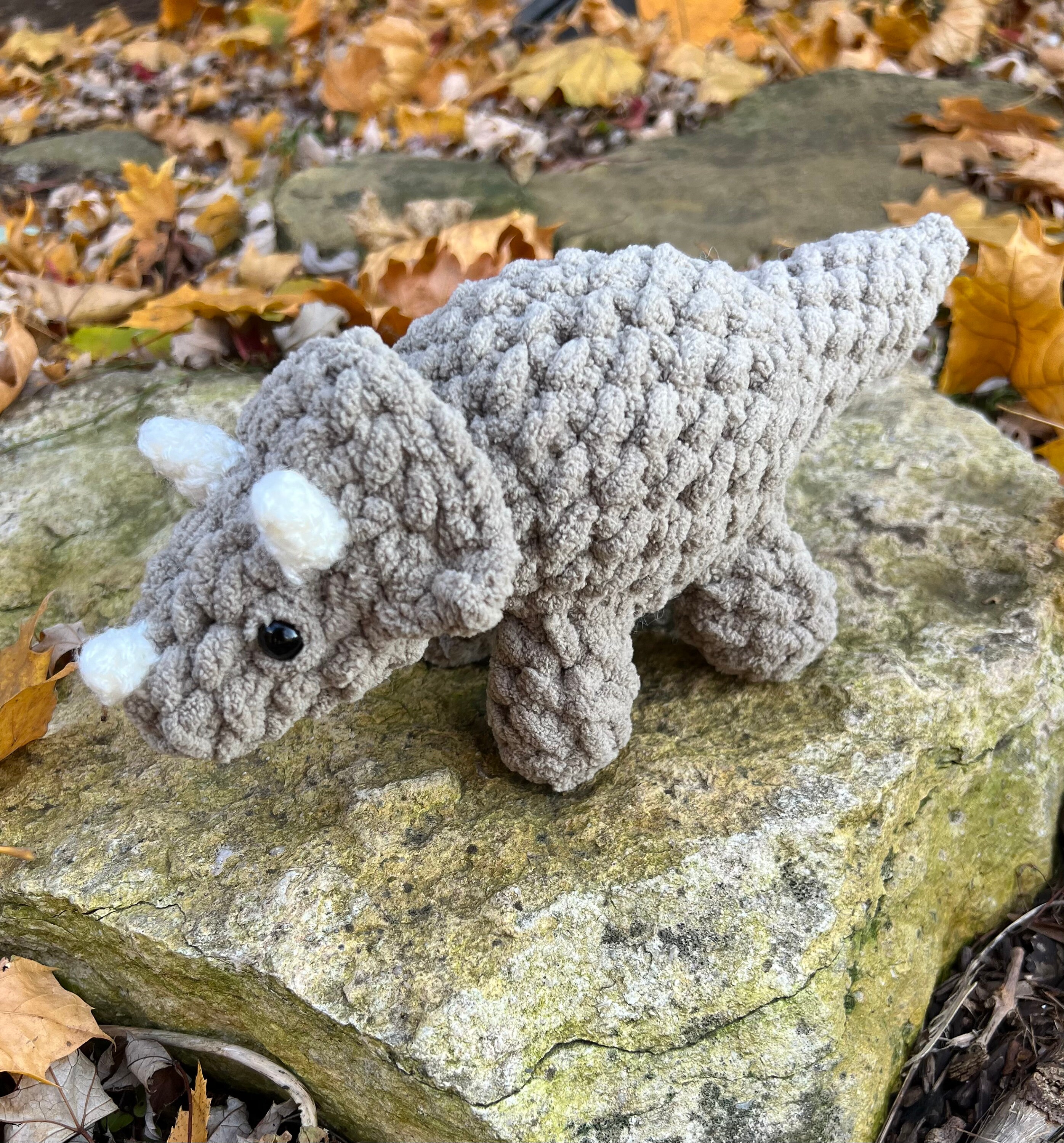 30 Triceratops Crochet Patterns for Dino Lovers, Nursery Decor, and Handmade Gifts 27 Tegan the Triceratops Crochet Plushie Pattern