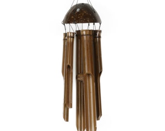 Campana a vento in bambù bambù bambù campana rustica feng shui in bambù decorazione per esterni in legno realizzata a mano