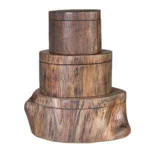 Boîte en bois Boîte en bois Boîte en bois avec couvercle en bois de teck véritable Boîte à bagues Boîte à pilules Petite boîte à mauvaises herbes Boîte de rangement Boîte cadeau image 1