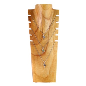 40 cm support de collier présentoir à bijoux présentoir à chaîne buste à bijoux en bois pour plusieurs colliers naturel image 1