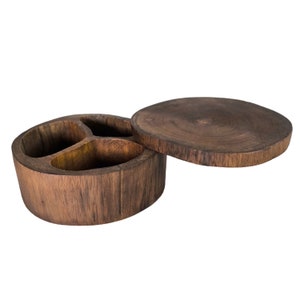 Boîte en bois Boîte en bois Boîte en bois avec couvercle en bois de teck véritable Boîte à bagues Boîte à pilules Petite boîte à mauvaises herbes Boîte de rangement Boîte cadeau 14 Centimètres