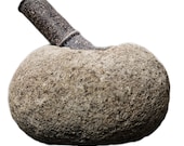 River stone mortar pestle Natural stone mill for spices, pastes, pestos and guacamole