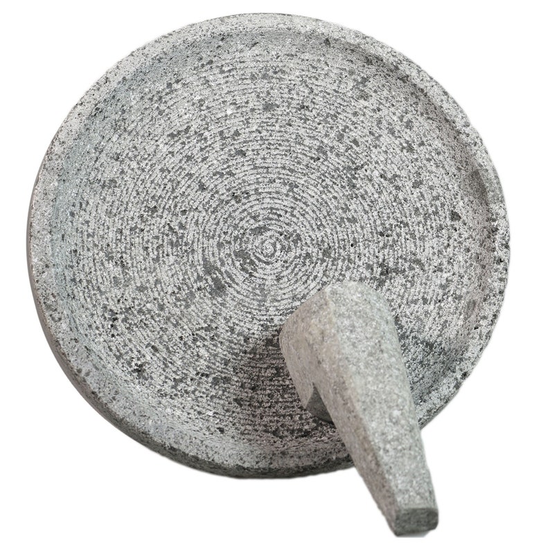 Cobek mortar made of volcanic rock traditional crushing and grinding in a modern design image 2