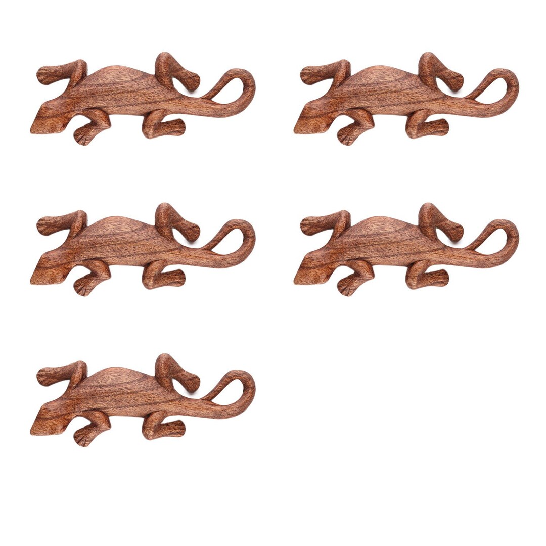 Hand Carved Wood Animal Memo Clip 5 Pieces as in Figure Etsy