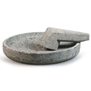 Cobek mortar made of volcanic rock traditional crushing and grinding in a modern design image 5