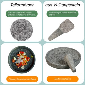 Cobek mortar made of volcanic rock traditional crushing and grinding in a modern design image 3
