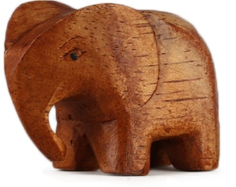 Holz-Elefant Schnitzerei aus Suar Holz 5cm