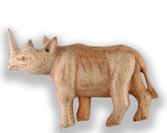 Wooden magnet kitchen magnet memo clip door magnet hand carved rhinoceros