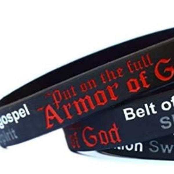 Armour of God Inspiration Gummiarmband Armbänder Christliches religiöses Gebet Epheser 6 Armbänder
