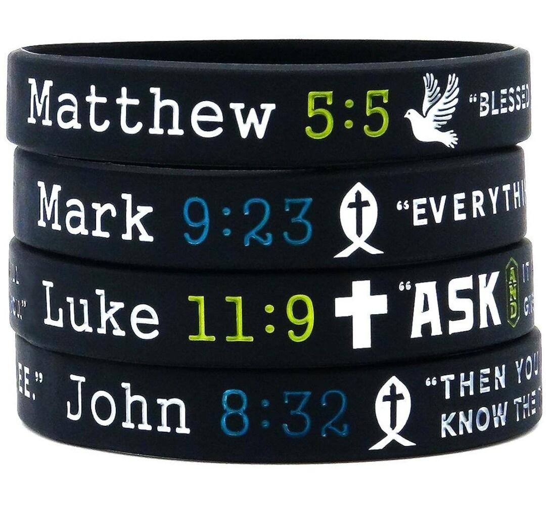 Inspiration Rubber Bracelet Wristbands Christian Religious Prayer