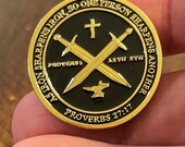 Armor of God Swords Crossed Anvil Cross Iron Sharpens Iron Adversity Lapel Pin Proverbs 27 17