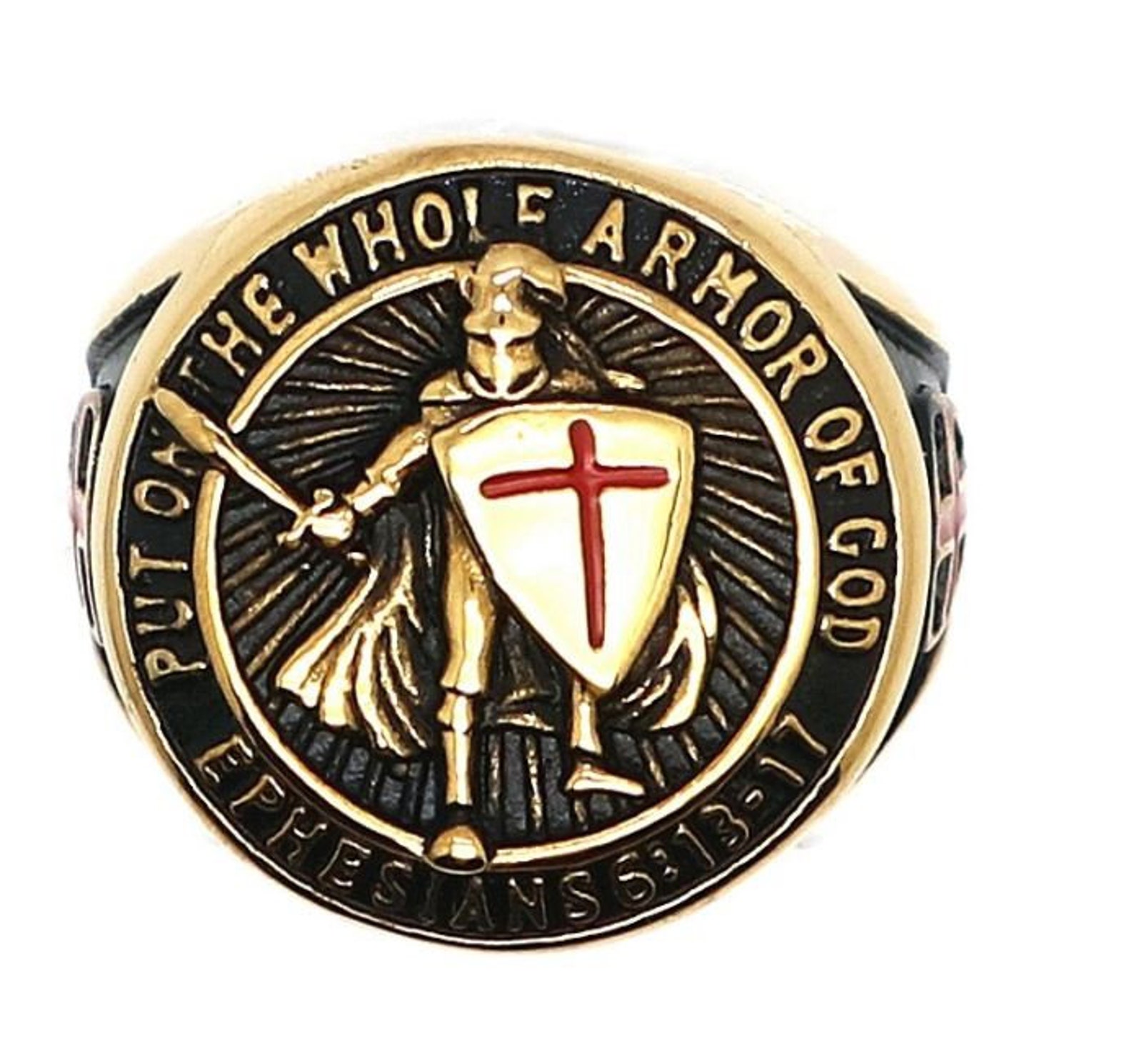 Armor of God Ring Stainless Steel Paul Ephesians 6 Cross Etsy