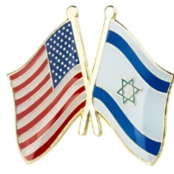 American US Israel America/Israel US/Israel Flag Lapel Pin