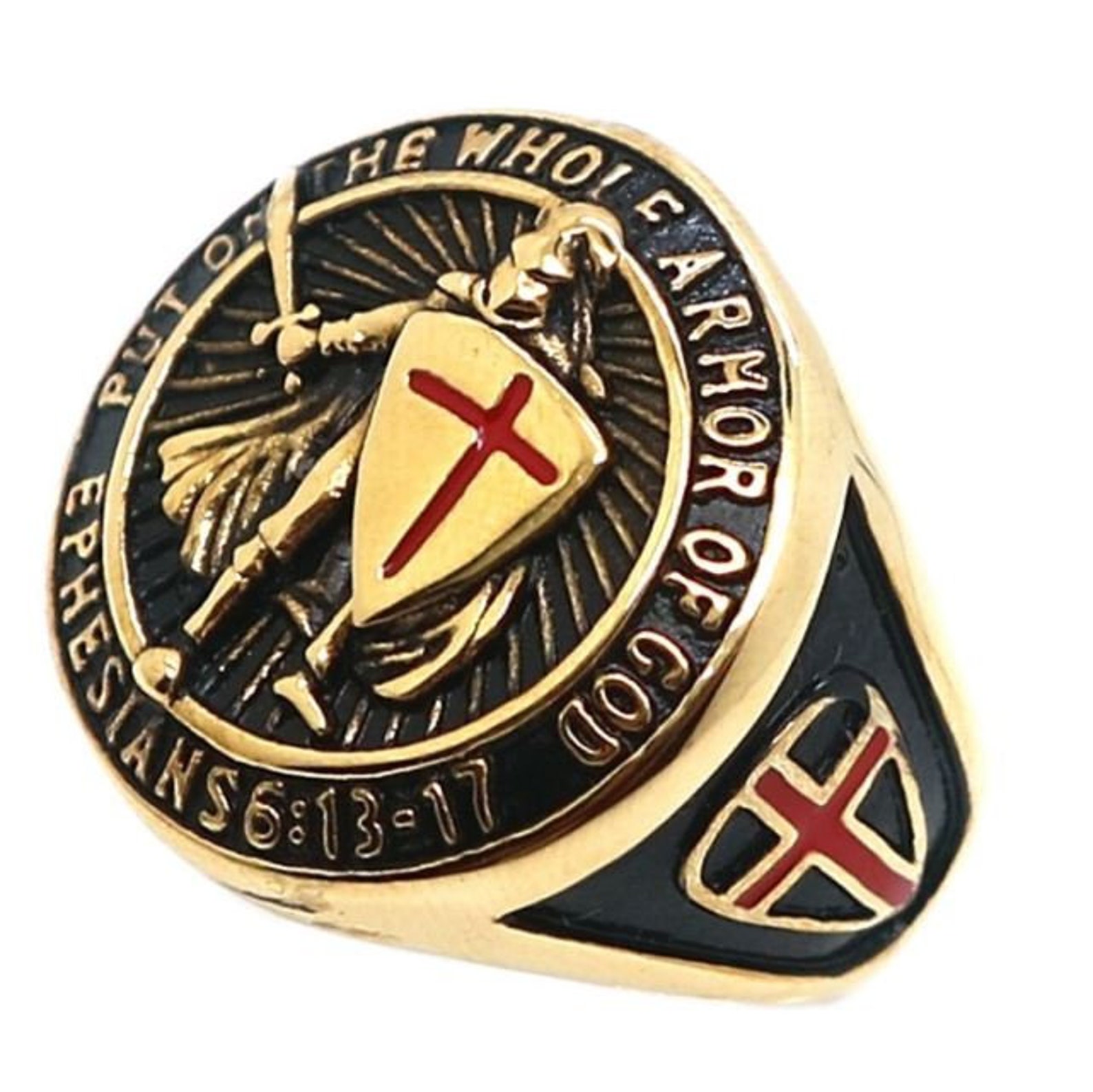 Armor of God Ring Stainless Steel Paul Ephesians 6 Cross Etsy