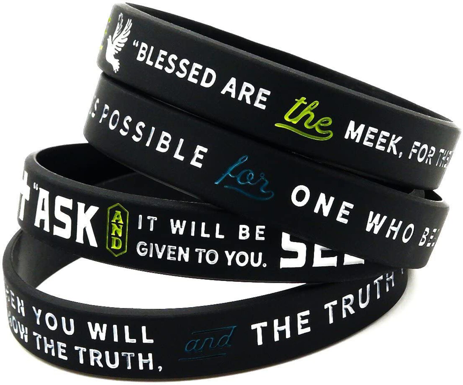 Inspiration Rubber Bracelet Wristbands Christian Religious Etsy