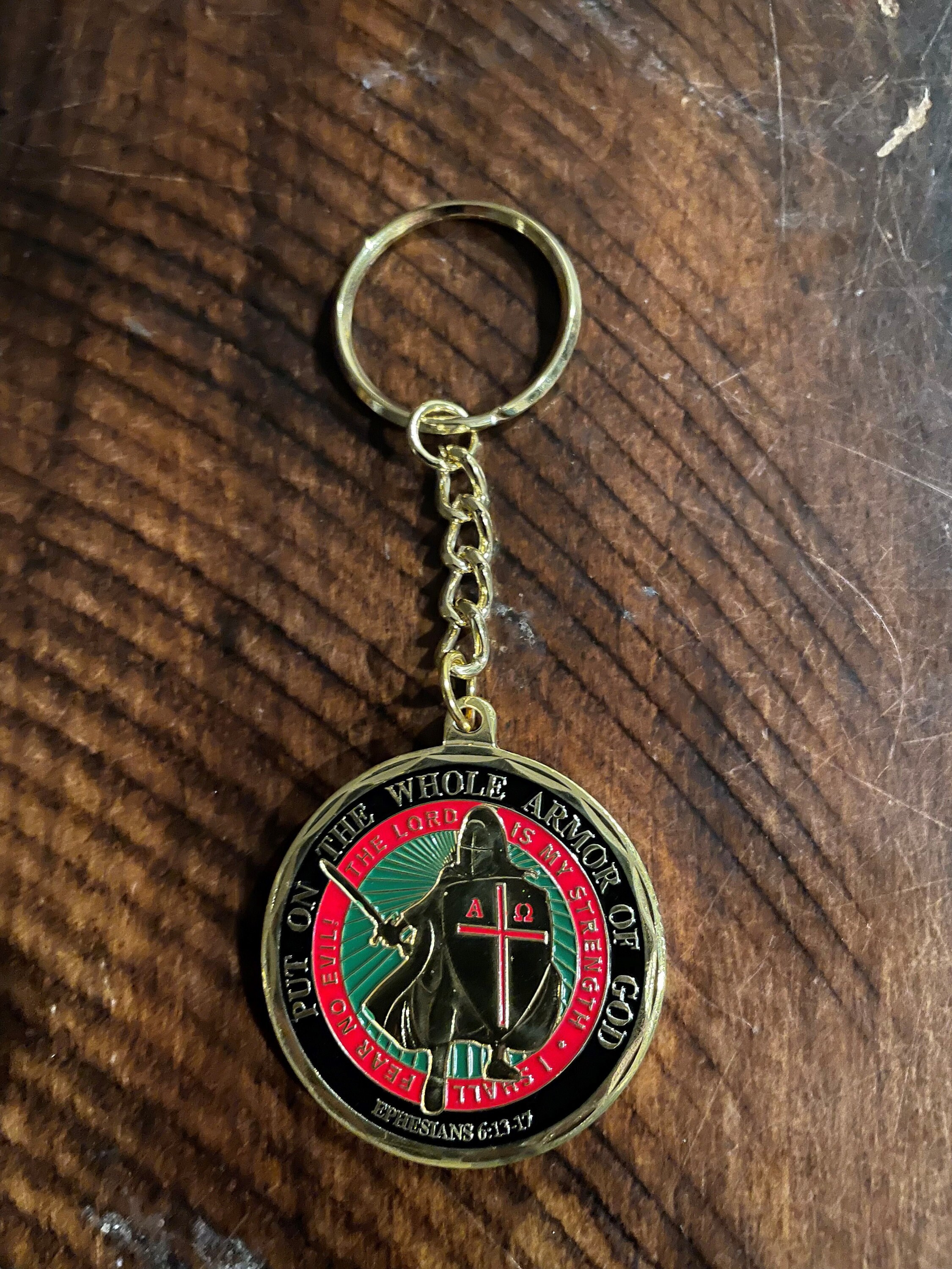 Armor of God Keychain Twoside Color Bible Scripture Keychain Etsy