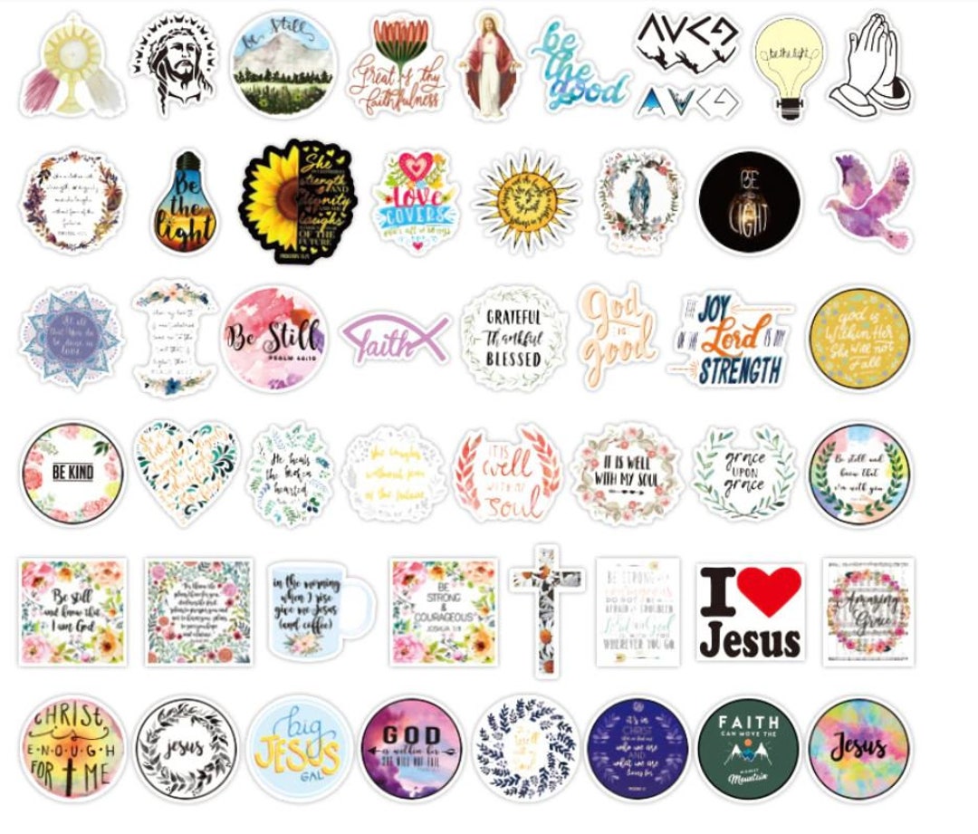 50pc Religious Stickers Christian Bible Verse Sticker for - Etsy
