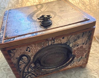 The Music In Me - Trinket Altered Cigar Box