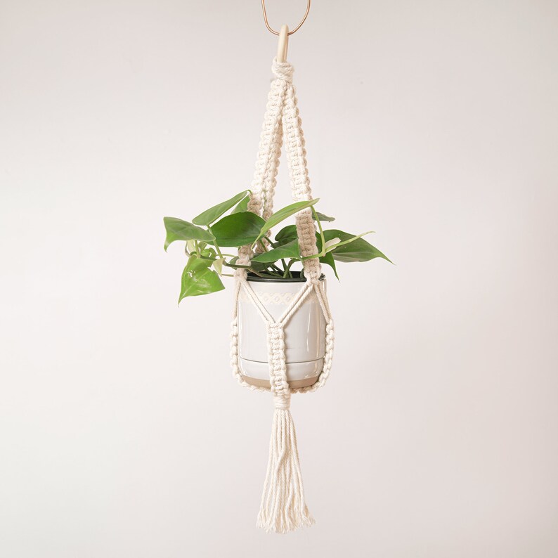 Handmade Macrame Plant Hanger Mini Natural Boho Home Decor image 1