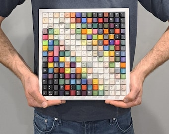 Original Art-Computer Keys art work/Wall Décor/Gift for Computer Lovers/Office Décor/Affordable/Pixels-Mix colors 1