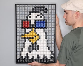 Kool Chicken/Computer Key Art/Pop Art/Wall Decor/Gift for Computer Lovers/Office Décor