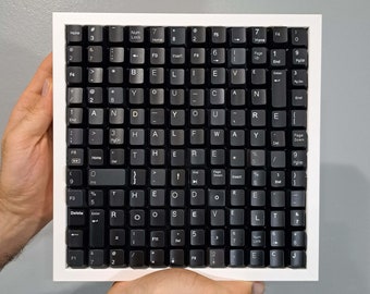 Believe you can and you're halfway there/Theodore Roosevelt/Computer Key Quote/Wall Decor/Gift for Computer Lovers/Office Décor