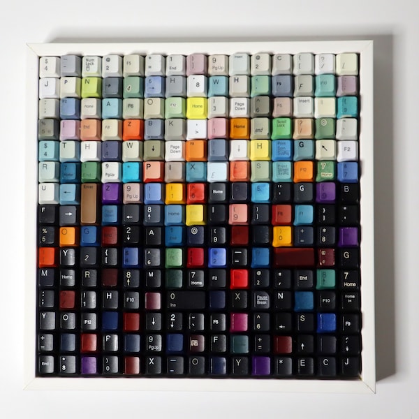 Original Art-Computer Keys art work/Wall Décor/Gift for Computer Lovers/Office Décor/Affordable/Pixels-Mix colors