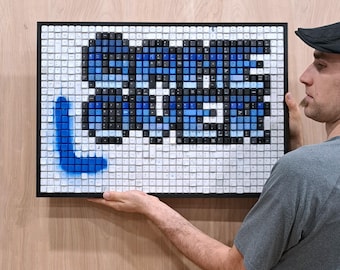 Game Lover/Computer Key Art/Pop Art/Wall Decor/Gift for Computer Lovers/Office Décor/blue