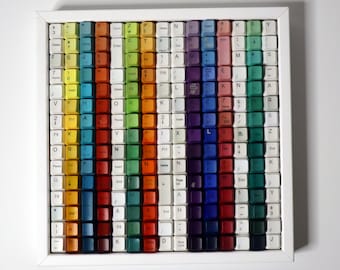 Original Art-Computer Keys art work/Wall Décor/Gift for Computer Lovers/Office Décor/Affordable/Pixels-Mix color line