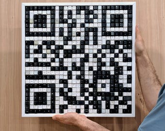 Exabyte - QR code made Computer Key Art/Wall Decor/Gift for Computer Lovers/Office Décor