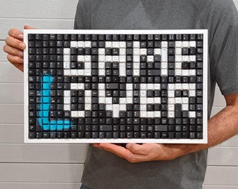 Game Lover Mini/Computer Key Art/Pop Art/Wall Decor/Gift for Computer Lovers/Office Décor/black background