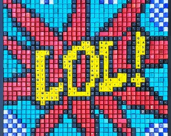 LOL/Computer Key Art/Pop Art/Wall Decor/Gift for Computer Lovers/Office Décor
