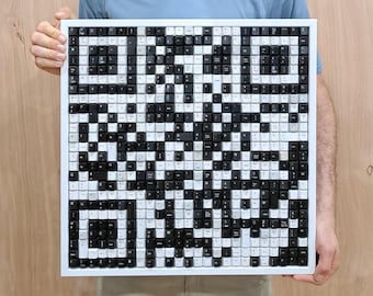 Terrabyte - QR code made Computer Key Art/Wall Decor/Gift for Computer Lovers/Office Décor