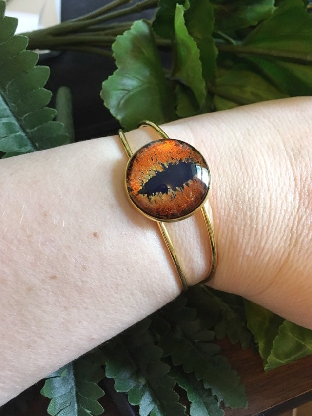 Dragon Eye Bracelet Cuff Hand Painted Dragon Eye Etsy