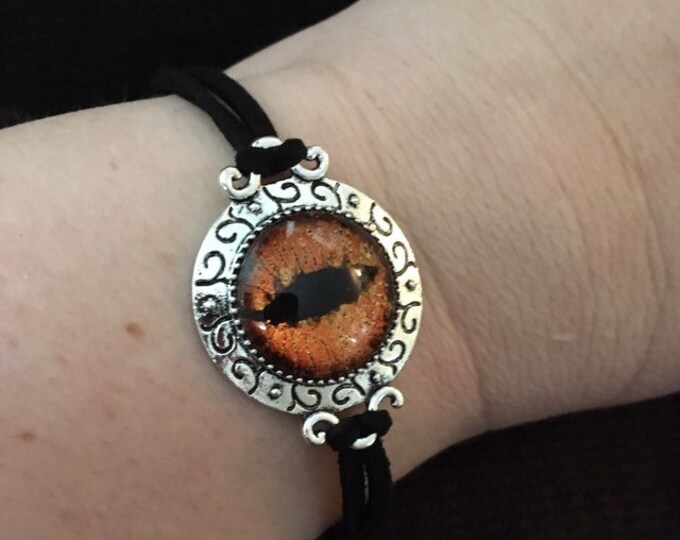 Orange Dragon Eye Bracelet Hand Painted Dragon Eye Etsy