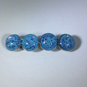 Blue barrette, sparkle barrette, barrettes for women, barrettes for thick hair, large barrette, silver barrette, barrette clip